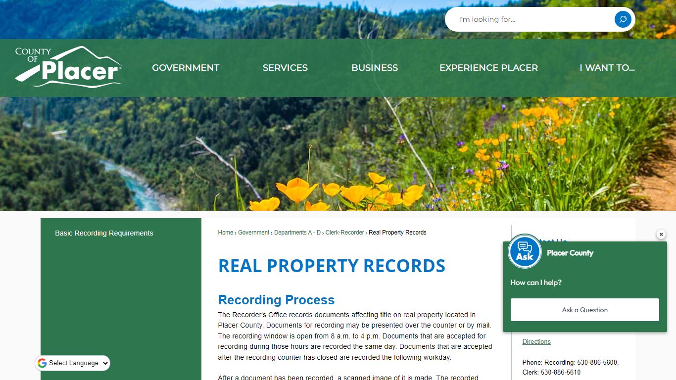Real Property Records | Placer County, CA